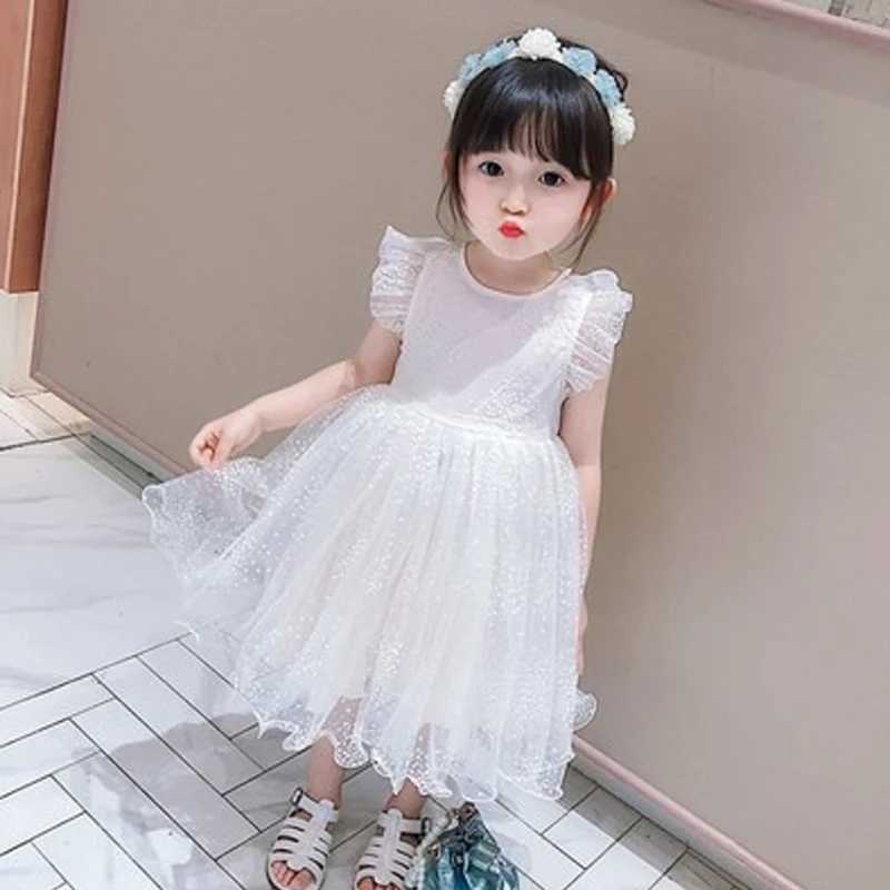 Girl Dress Wing Sleeveless 2025 New Childrens Clothing Summer Princess Dress Par Baby Dress Childrens Clothing Fashion 1-6Y W250111