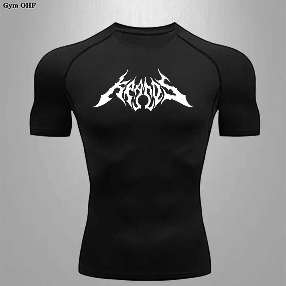 Mens casual T-shirt anime printed clothing quick drying slim fit ultra-thin round neck training T-shirt soft gym top W250111
