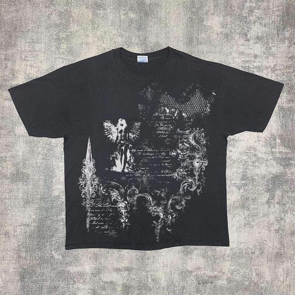 Inspiration washed casual distressed unisex trendy round neck top short sleeved T-shirt