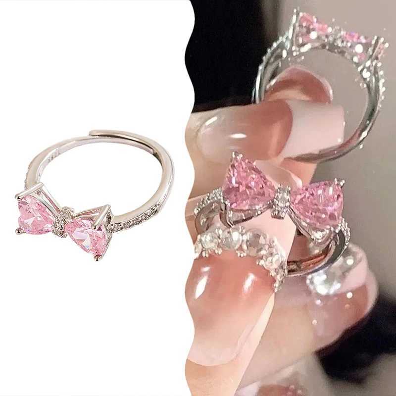 Minimalist Bowknot Opening Adjustable Rings For Women Girls Fashion Creative Irregular Geometric Birtay Party Jewelry GiftsXJ250110