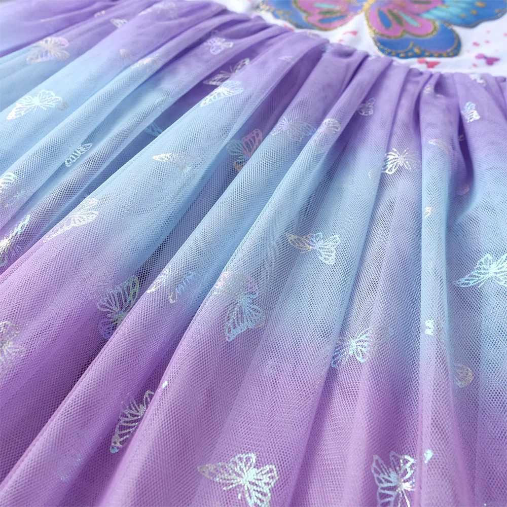 Vikita childrens butterfly dress girl flame sleeve autumn spring colorful dress girl princess Par casual dress childrens clothing W250111