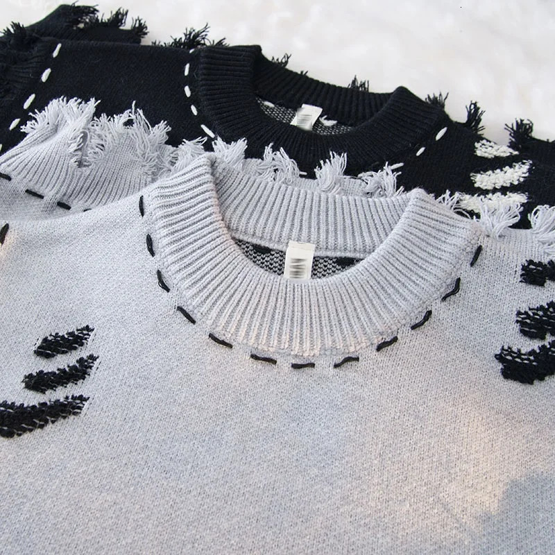 Sweater Vests Men Frayed Raw Edge Comfortable Sleeveless Allmatch Japanese Style Knitting Leisure Daily Chic Aesthetic Classic 250107