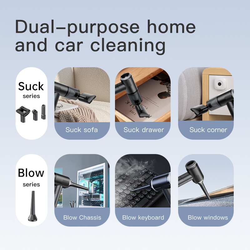 Compact Rechargeable Cordless Handheld Vacuum for Cars, Keyboards - Multi-Functional Dust Collector with Blowing Capabilities