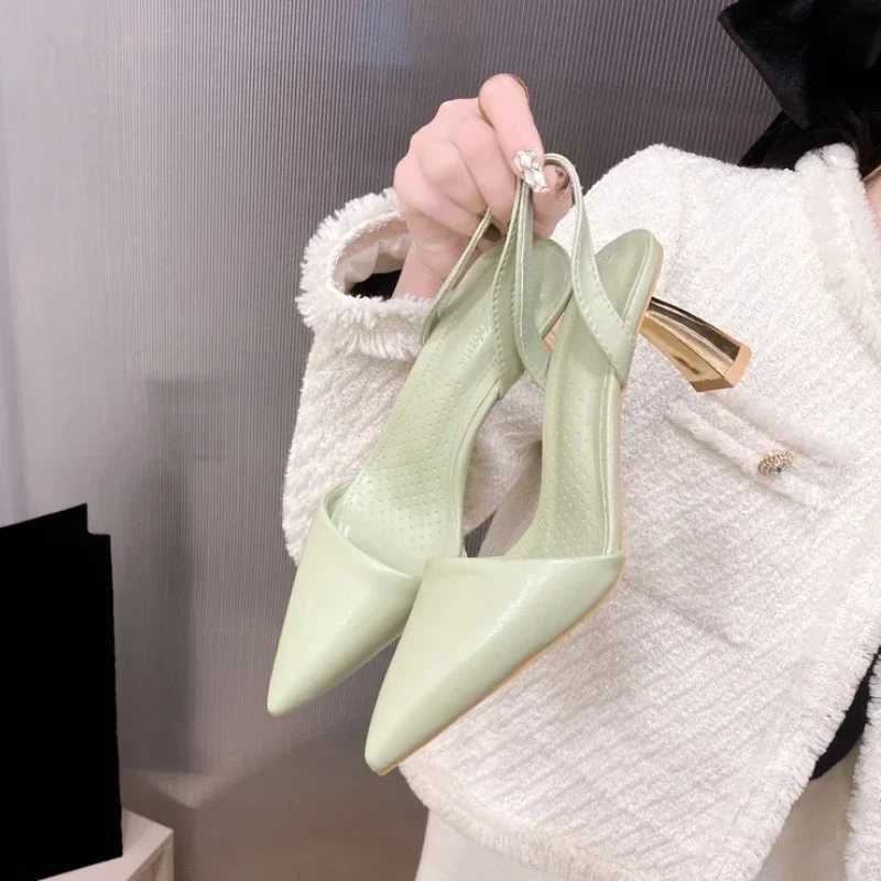 New Arrival Comemore Womens Brand Slingback Design Stiletto Pump High Heels Sandals Womens Slippers on Pointed Toe Party Shoes T250110