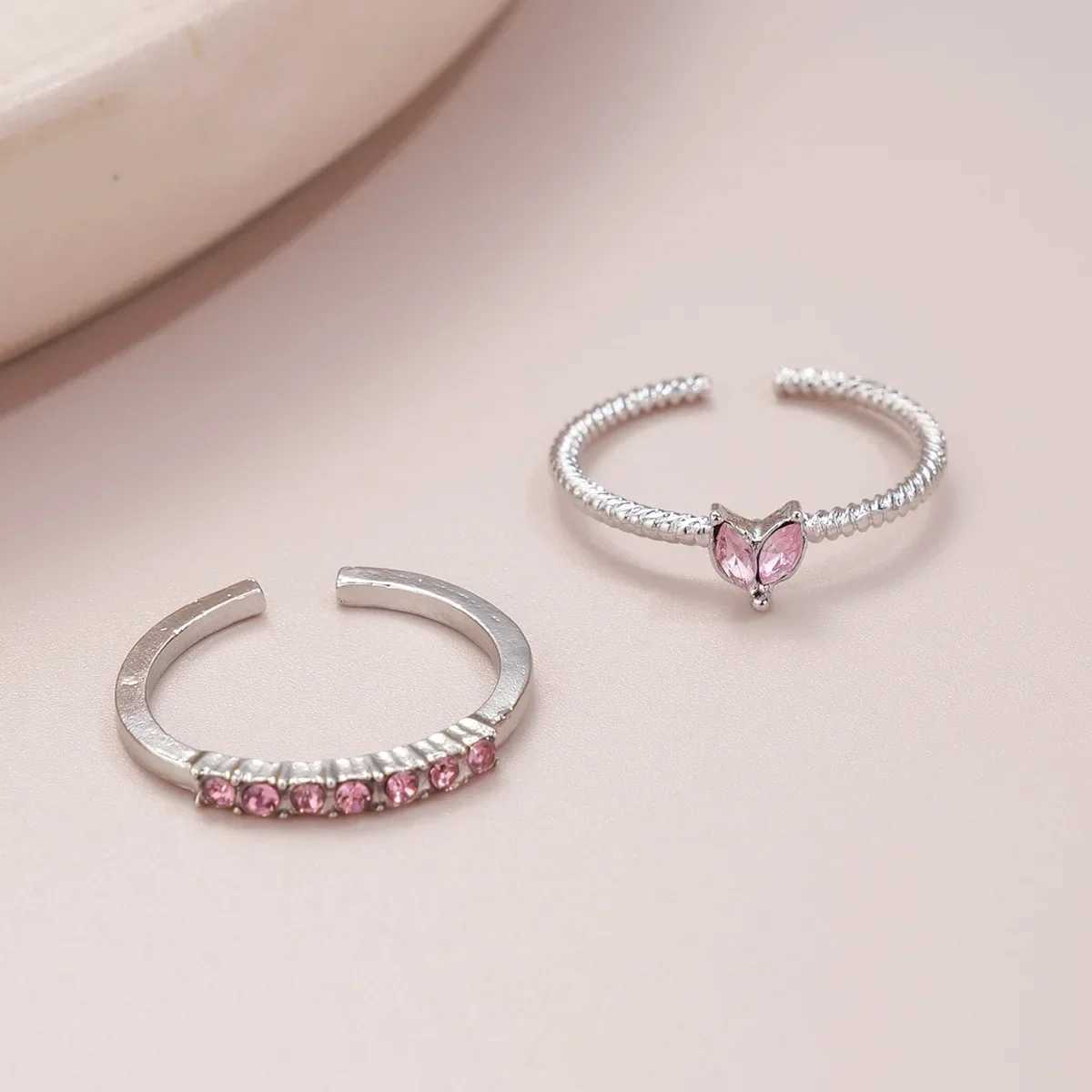 Luxury Zircon Heart Rings for Women Opening Adjustable Weave Rhinestone Ring Engagement Wedding Jewelry Fashion Girlfriend GiftsXJ250110