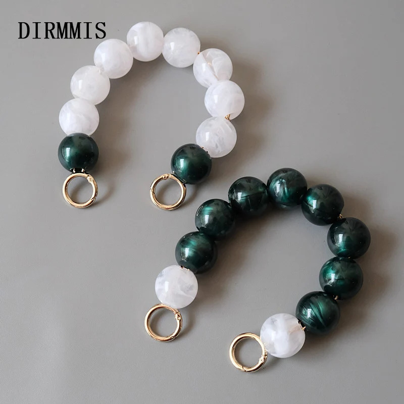 womens bag accessories white green acrylic resin parts handmade bead wristband womens replacement handbag handle ring 250109