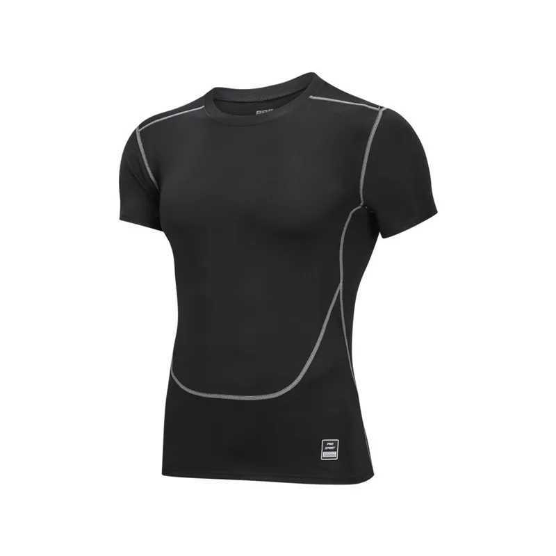 Mens compression running T-shirt for fitness mens tight fitting short sleeved sportswear for fitness gym sweatshirt for quick drying Camisetta Hombre 