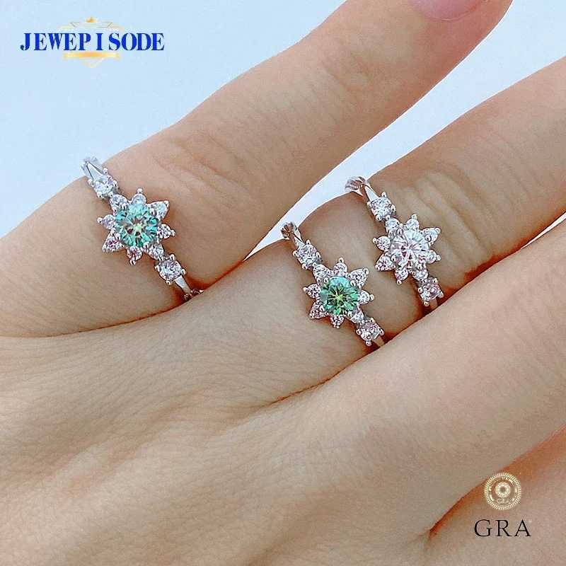 Real 925 sterling silver Simple Sparkling Round 4MM 0.3CT womens moissanite ring GRA certified laboratory diamond finger ring W250111