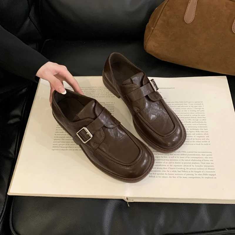 New Arrival AIYUQI Womens Loafers UK Style 2025 New Buckle Thick High Heels Womens Shoes Spring Large Womens Oxford Shoes T250110