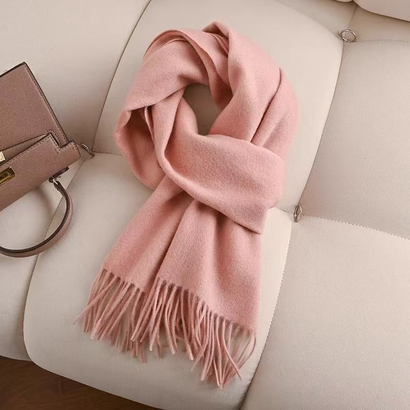 T084 cashmere pure color story new scarf wool winter cashmere warm thick neck couple versatile shawl