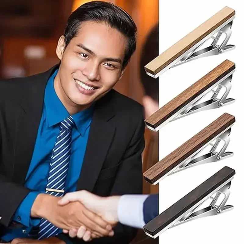 Free laser engraving custom tie clip wooden tie rod with personalized engraving gift suitable for grooms wedding party gift mens gift W250111