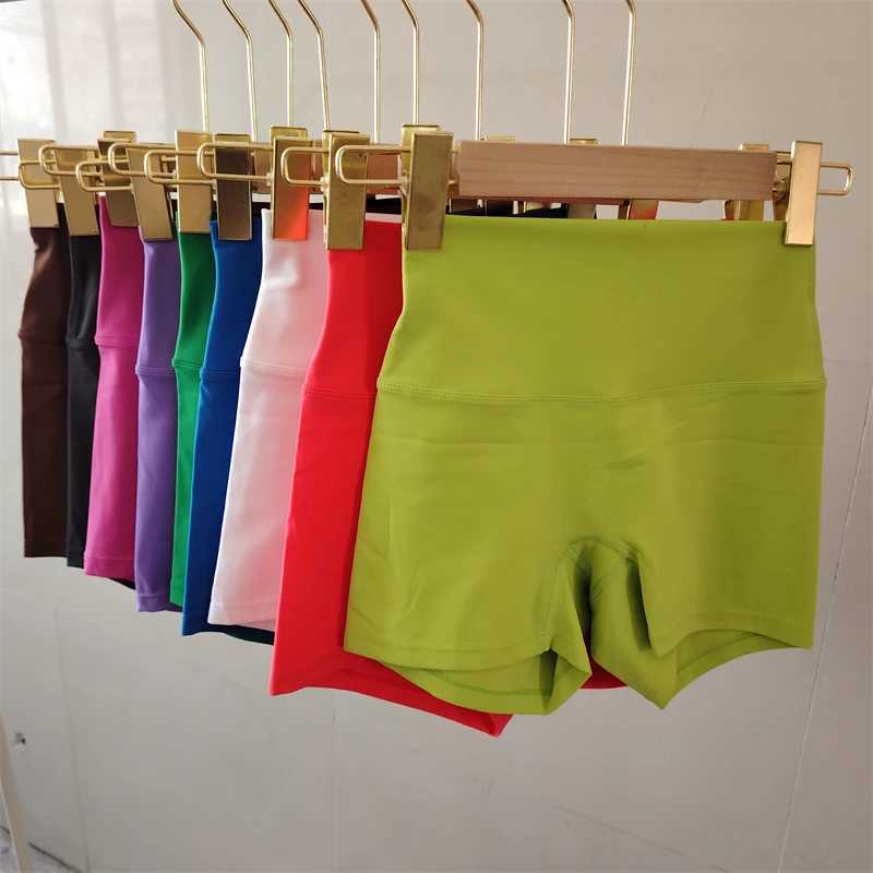 Solid Color Women Sports Yoga Shorts Leggings Gym Elastic High Waist Hip Lifting Fitness Shorts Running Exercise Soft BreathableXJ250111