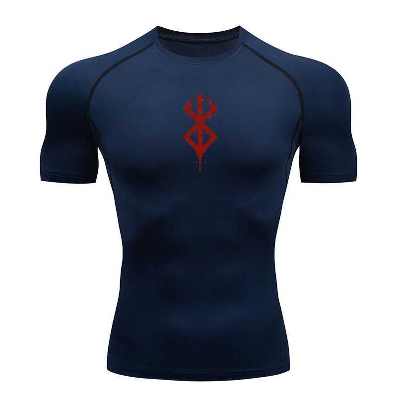 Summer sports top quick drying mens compression shirt short sleeved second skin gym exercise short sleeved running T-shirt mens W250111