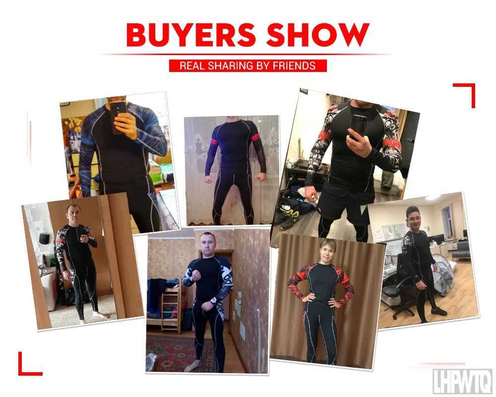 Mens sportswear MMA rash mens quick drying sportswear compression clothing fitness training kit hot underwear leggings W250111