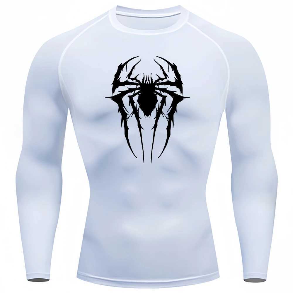 Mens compression shirt long sleeved bottom quick drying exercise T-shirt sports running top gym comprehensive training top W250111