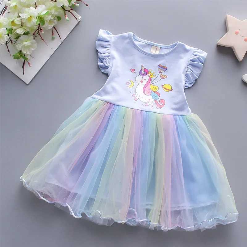 2025 New Girl Dress Summer Princess Dress Flying Sleeve Childrens Clothing Par Baby Dress Childrens Clothing 3-8Y W250111