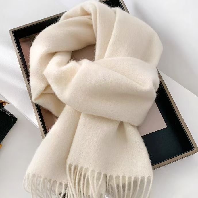 T084 cashmere pure color story new scarf wool winter cashmere warm thick neck couple versatile shawl