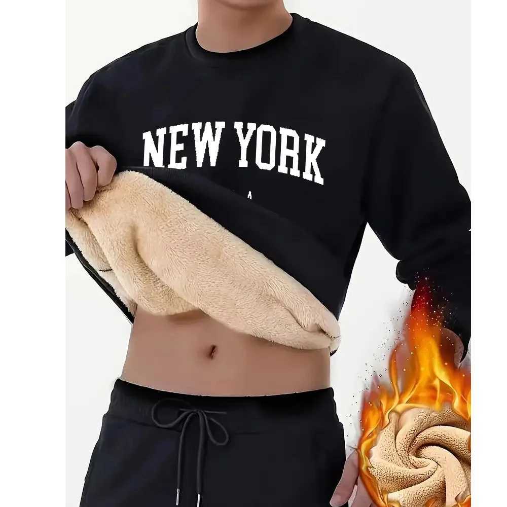 Winter new adult hoodie with thick wool for warmth and comfort soft outdoor casual shirt fashionable sweater letter printing W250110