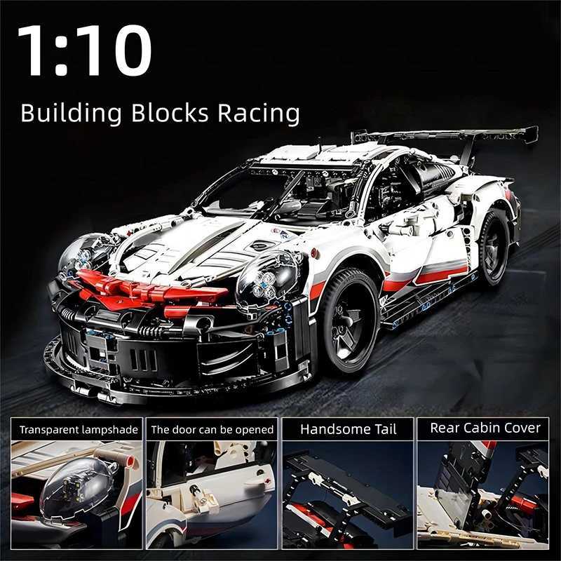 1 10 Scale Car Model Building Blocks Toy Collection Racing Technology Supercar Manufacturing Tools Boys Over 14 Years Old LoveXJ250102