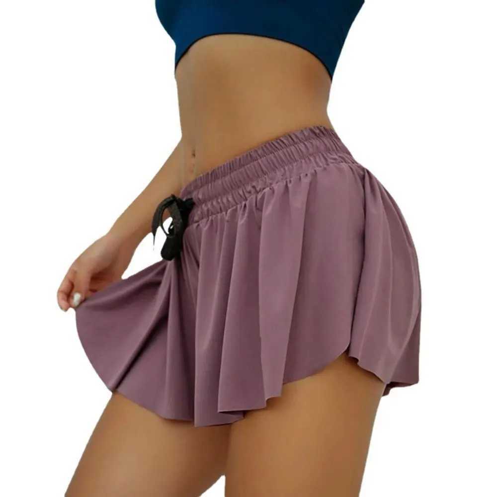 Leisure Sports Anti-glare Fake Two-piece Slimming Sports Gym Nude Yoga Breathable Shorts Trend BreathableXJ250111