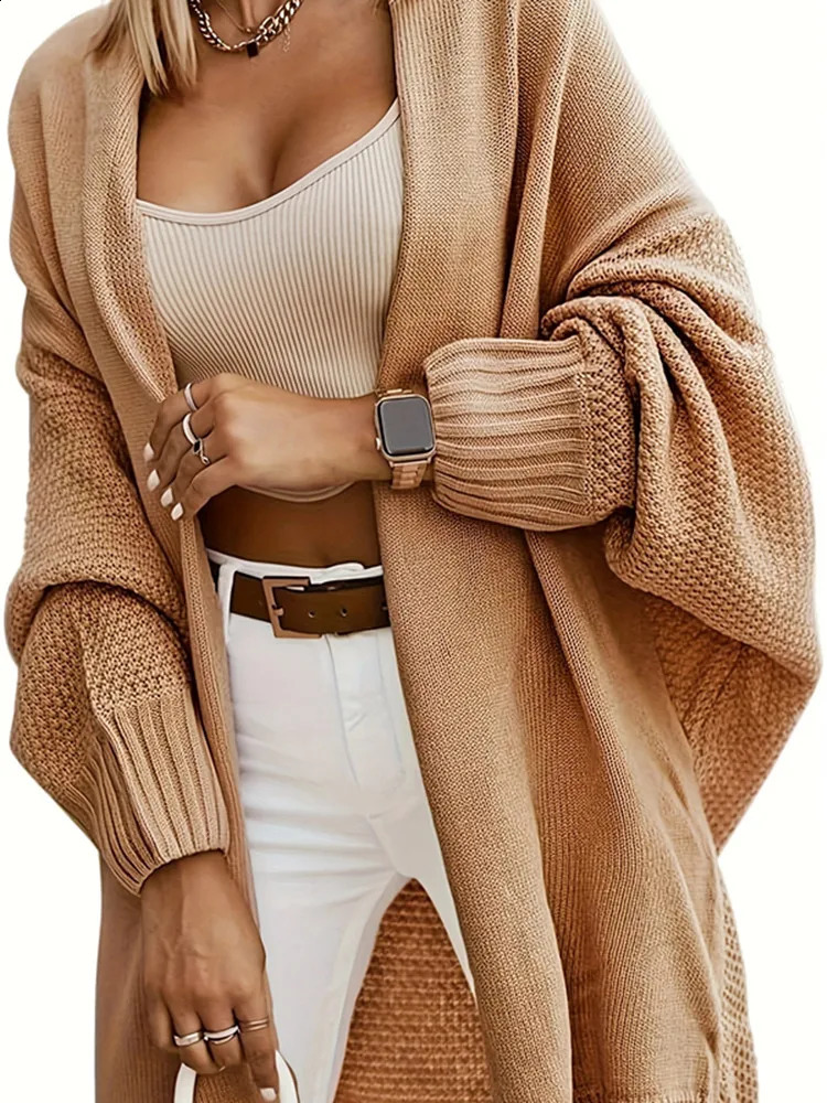Miyouj Batwing Sleeve Cardigans for Women Open Sweaters Autumn Winter Loose Tops Fashion Female Knitted Coat 250106
