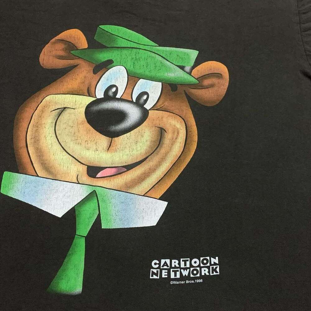 Versatile cartoon Yogi Bear yoga bear print summer round neck college style niche trendy short sleeved T-shirt