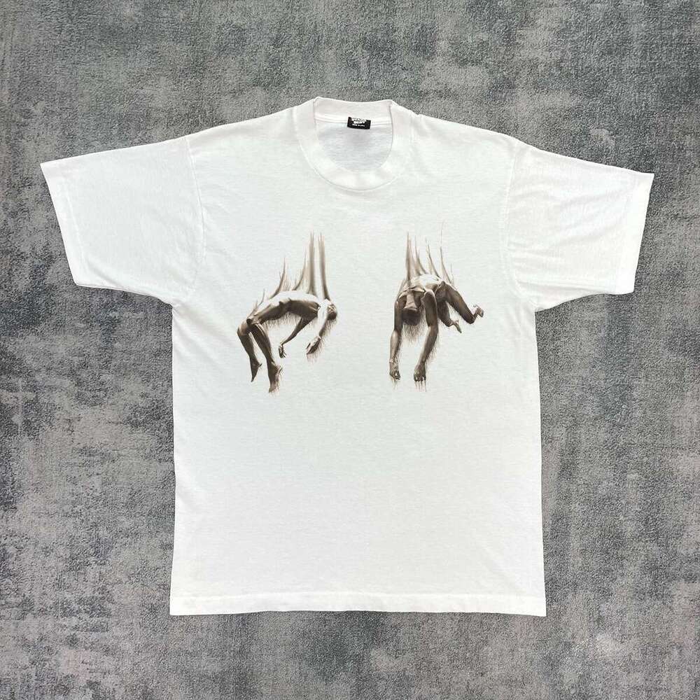 Inspiration Street Rascal Hip Hop Niche Personality Short Sleeve Vintage Round Neck Top T-shirt Summer