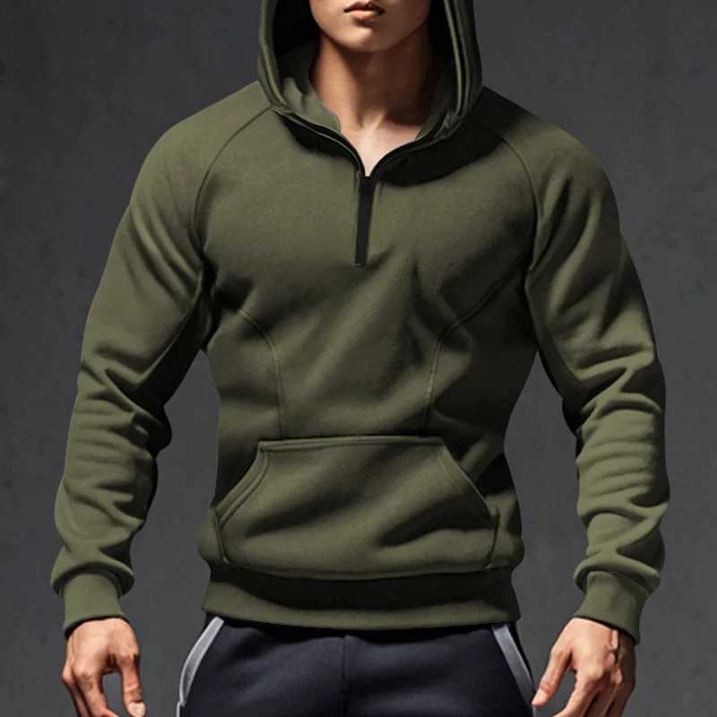 European and American long sleeved sportswear mens casual zipper half zipper color blocked wool sportswear W250110