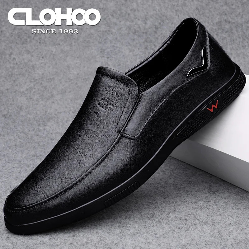 CLOHOO special edition two layer cowhide rubber sole handmade shoes business casual leather shoes men 250106