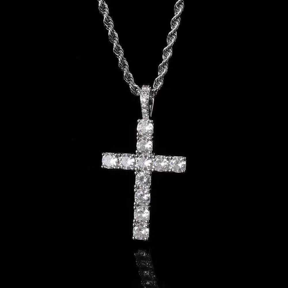 Fashion moissanite jewelry moissanite cross pendant hip hop cross pendant moissanite pendant