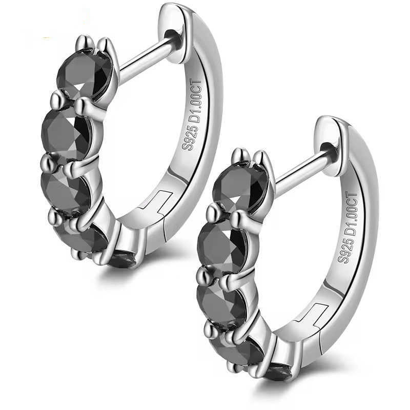 S925 sterling silver five diamond earrings set with VVS Mozambique diamonds fashionable and luxurious earrings for men and women