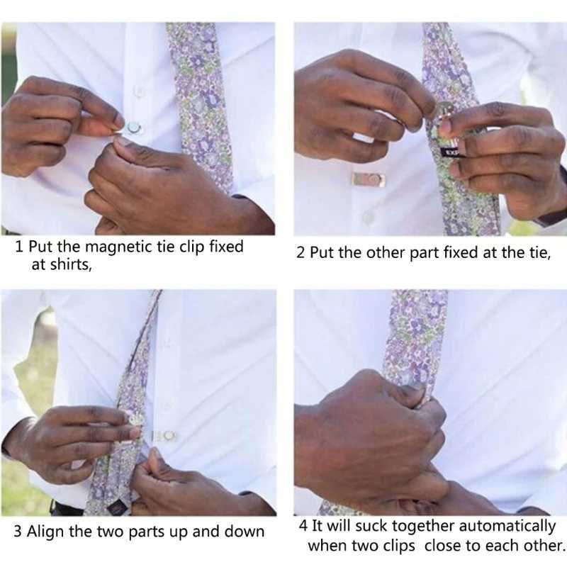 Practical magnetic tie clip invisible elegant mens jacket stainless steel magnetic Lel pin to fix the neck in place W250111