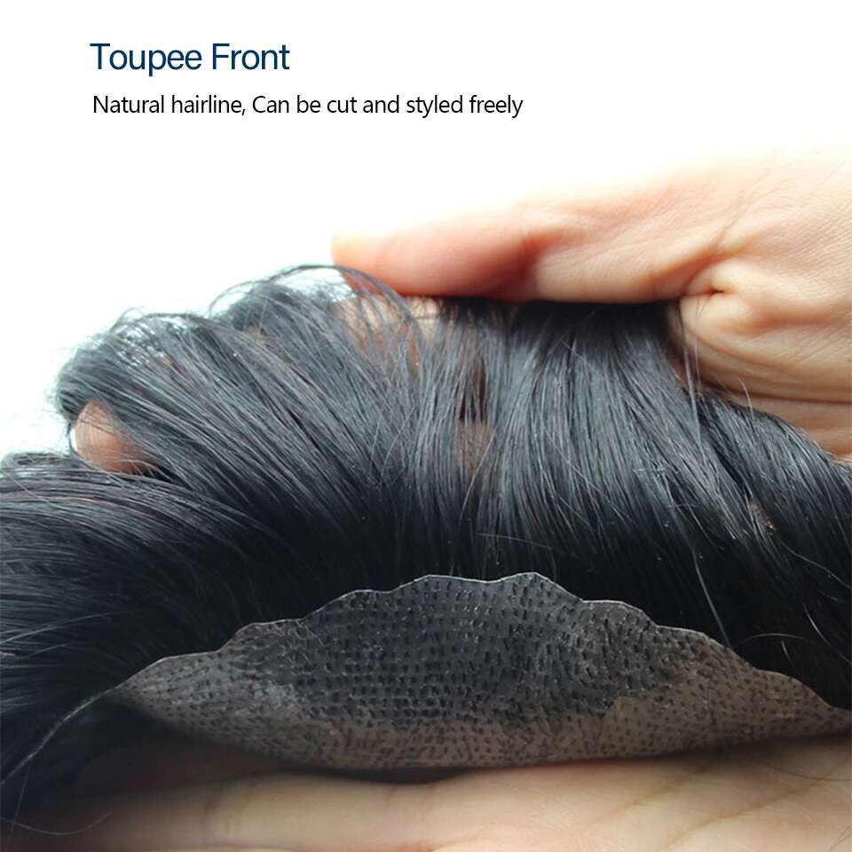 Injection Toupee For Men 0.12-0.14Mm Male Human Replacement System Skin PU Hairpiece Men's Hair Capillary Prothesis