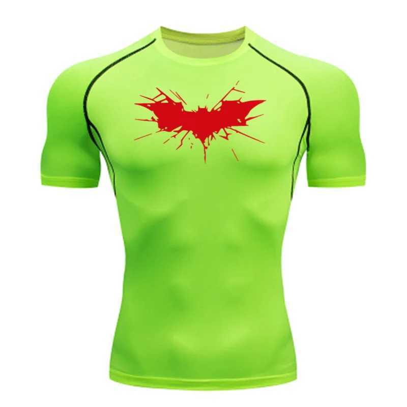 Printed mens sports compression shirt sports fast drying breathable rush protection sports tight training top summer mens style W250111