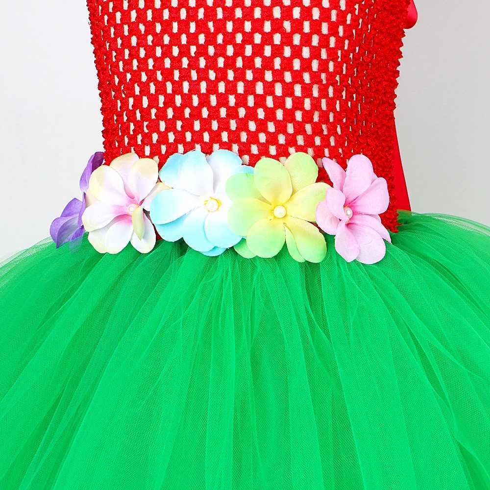 Haiian Hula Girls Dress Children Haii Lilo Tutu Dress Preschool Baby Girls Hula Show Costume Halloween Luau Dance Costume W250111