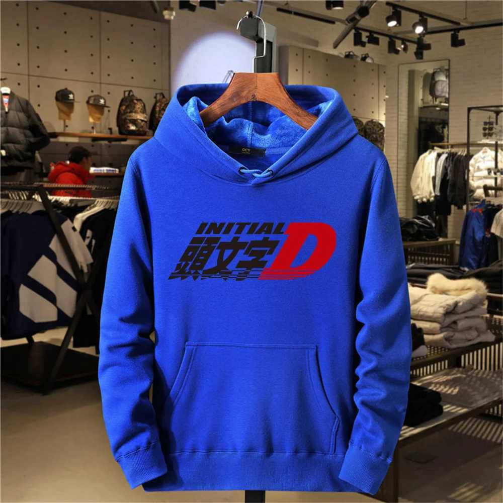 Initial D racing sports hooded mens sports shirt autumn long sleeved hooded sports shirt black gray sports shirt W250110