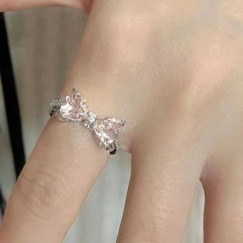 Minimalist Bowknot Opening Adjustable Rings For Women Girls Fashion Creative Irregular Geometric Birtay Party Jewelry GiftsXJ250110