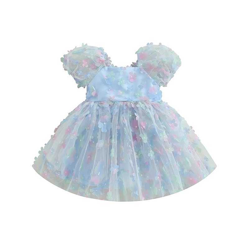 Preschool girl birthday dress princess dress 3D butterfly chiffon dress fairy role-playing Par Tutu dress W250111