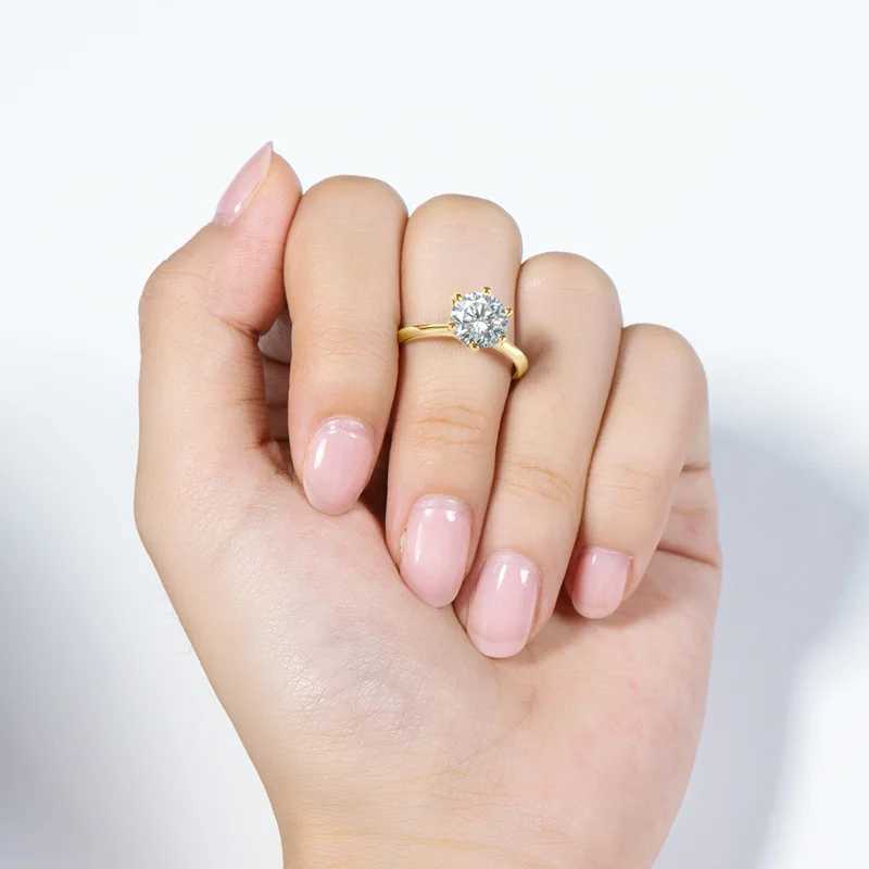 Classic 1-3ct Mmoissanite Wedding Ring Women Laboratory Creates Diamond S925 Silver Plated Gold Jewelry GRA CertificateXJ250110