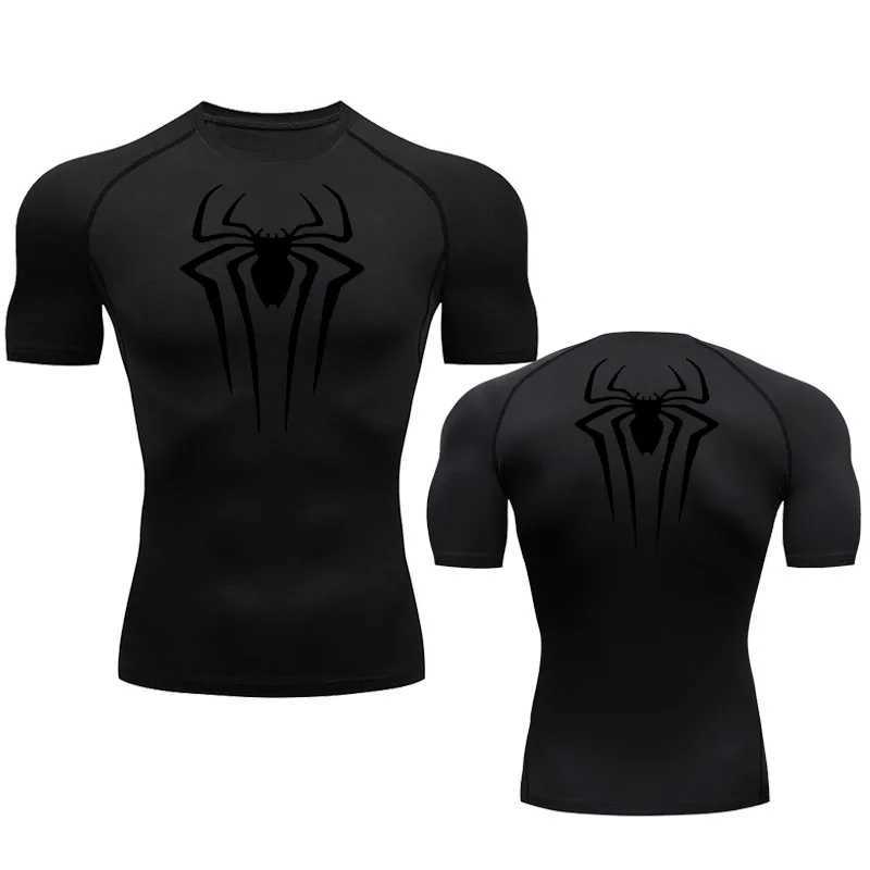 2099 mens T-shirt compression shirt summer casual top fitness sports navy blue quick drying sportswear gym mens clothing W250111