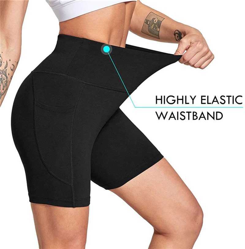 Leggings Women High Waist Yoga Sport Shorts Biker Shorts Women Sports Leggings For Fitness Cross Waist Pocket Yoga PantXJ250111