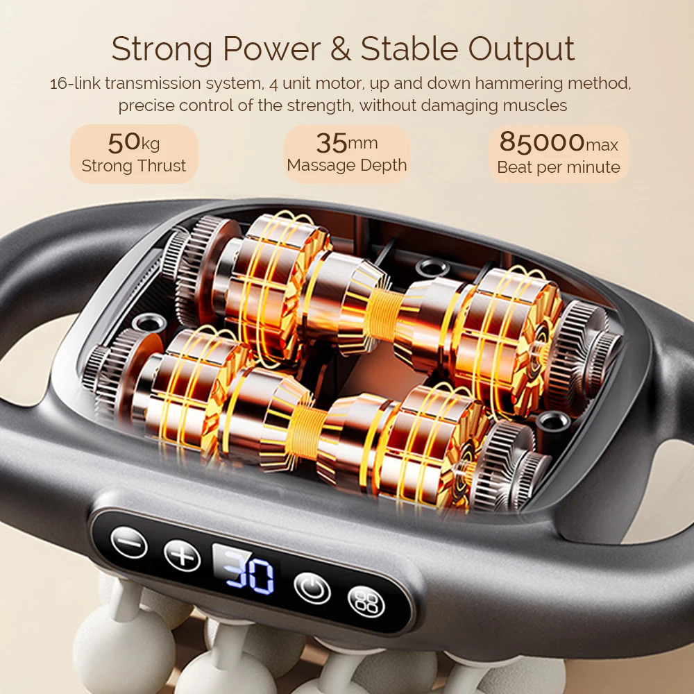 16Head Fascia Gun HighFrequency Vibration Body Massage Back and Waist Massager Neck Shoulder Muscle masajeador 250108