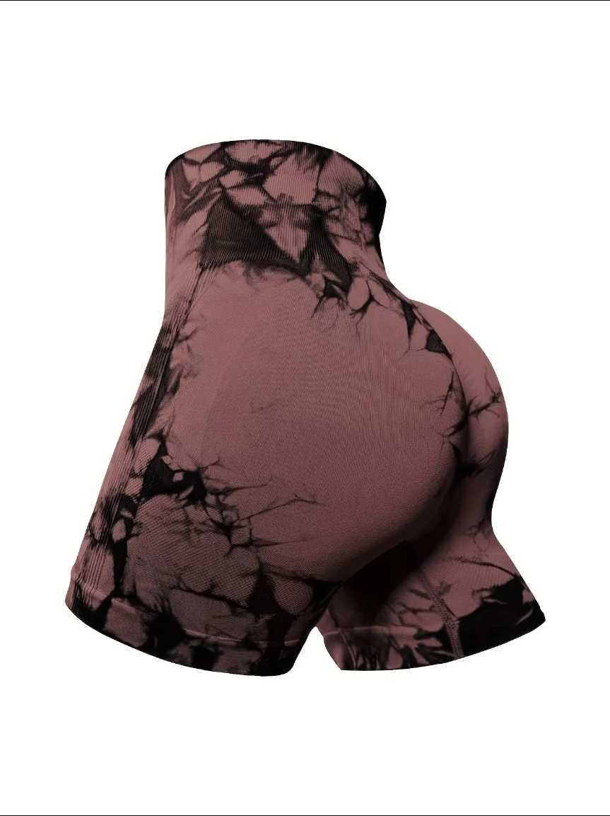 Summer Women High Waist Butt Lift Shorts Legging Seamless Leggings Fashion Tie Dye Shorts Gym Workout Running PantsXJ250111