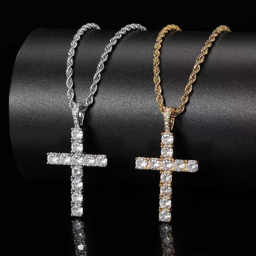 Fashion moissanite jewelry moissanite cross pendant hip hop cross pendant moissanite pendant