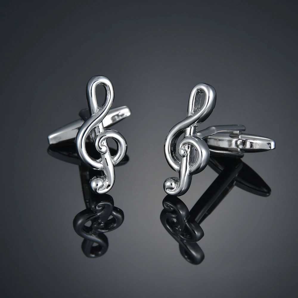 Copper material plating entertainment hobbies cufflinks musical notes chromatics piano guitar French shirt acce W250111