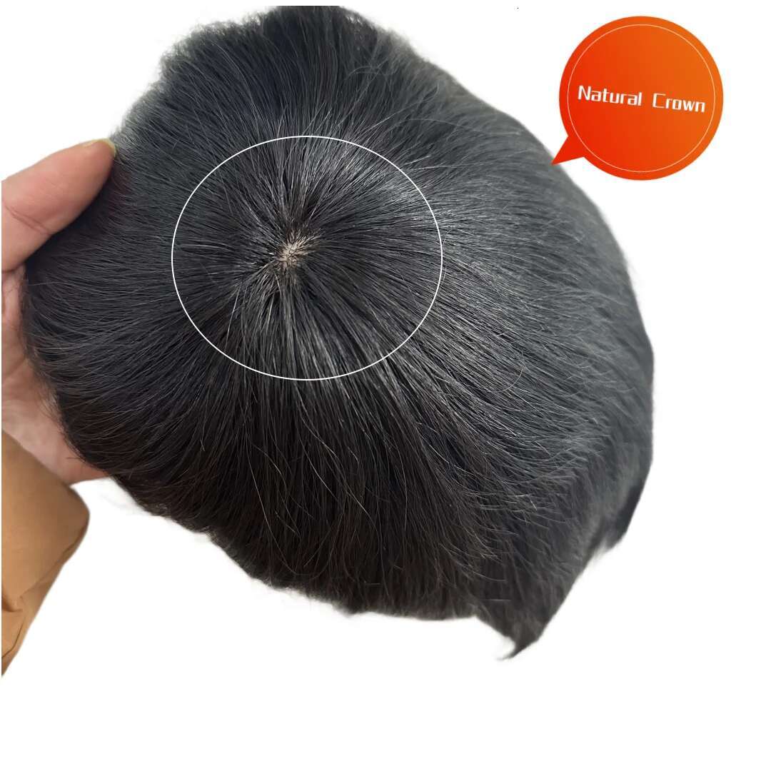Prosthetic Male 100% Human Toupee Wigs Man Replacement System Men's Wig Real For Baldness Cover White Hair
