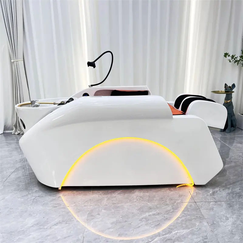 Luxury Automatic Electric Head Massage Shampoo Chair Adjustable Modern Design for Bed & Massage Barbershop Use Hair Washing Basin Body Massage Bed