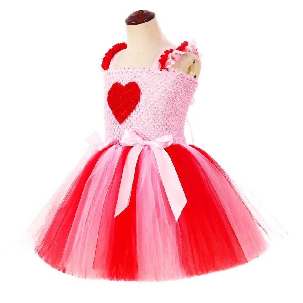 Baby Girl Valentines Day Princess Dress Sweet Love Tutu Dress Childrens Valentines Day Wedding Par Dress W250111
