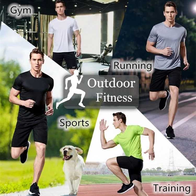 Mens quick drying short sleeved gym running moisturizing round neck T-shirt training gym sports shirt lightweight top W250111