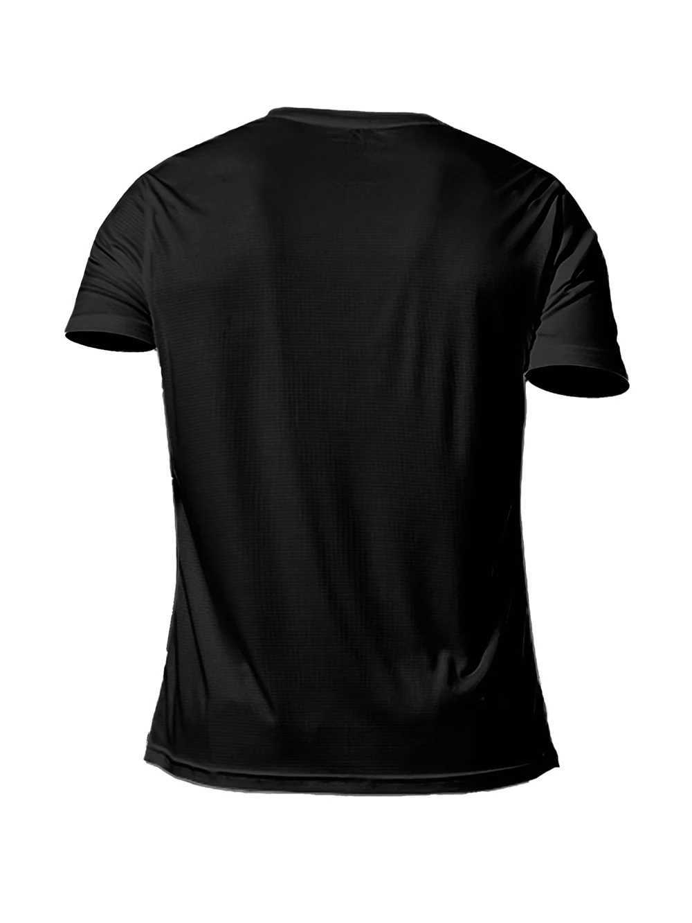 New mens solid color T-shirt for sports and leisure outdoor gym running black quick drying T-shirt for fitness and exercise W250111